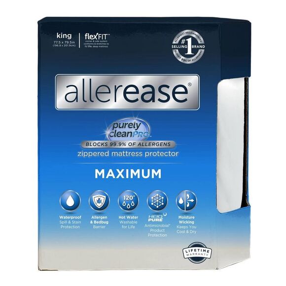 Allerease - King Maximum Waterproof Allergy and Bedb White - Picture 1 of 5